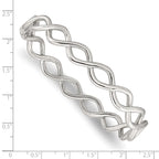 Stainless Steel Polished Criss Cross Hinged Bangle Bracelet for Women
