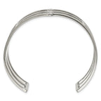 Stainless Steel Polished Cubic Zirconia Cuff Bangle Bracelet for Women