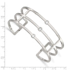 Stainless Steel Polished Cubic Zirconia Cuff Bangle Bracelet for Women