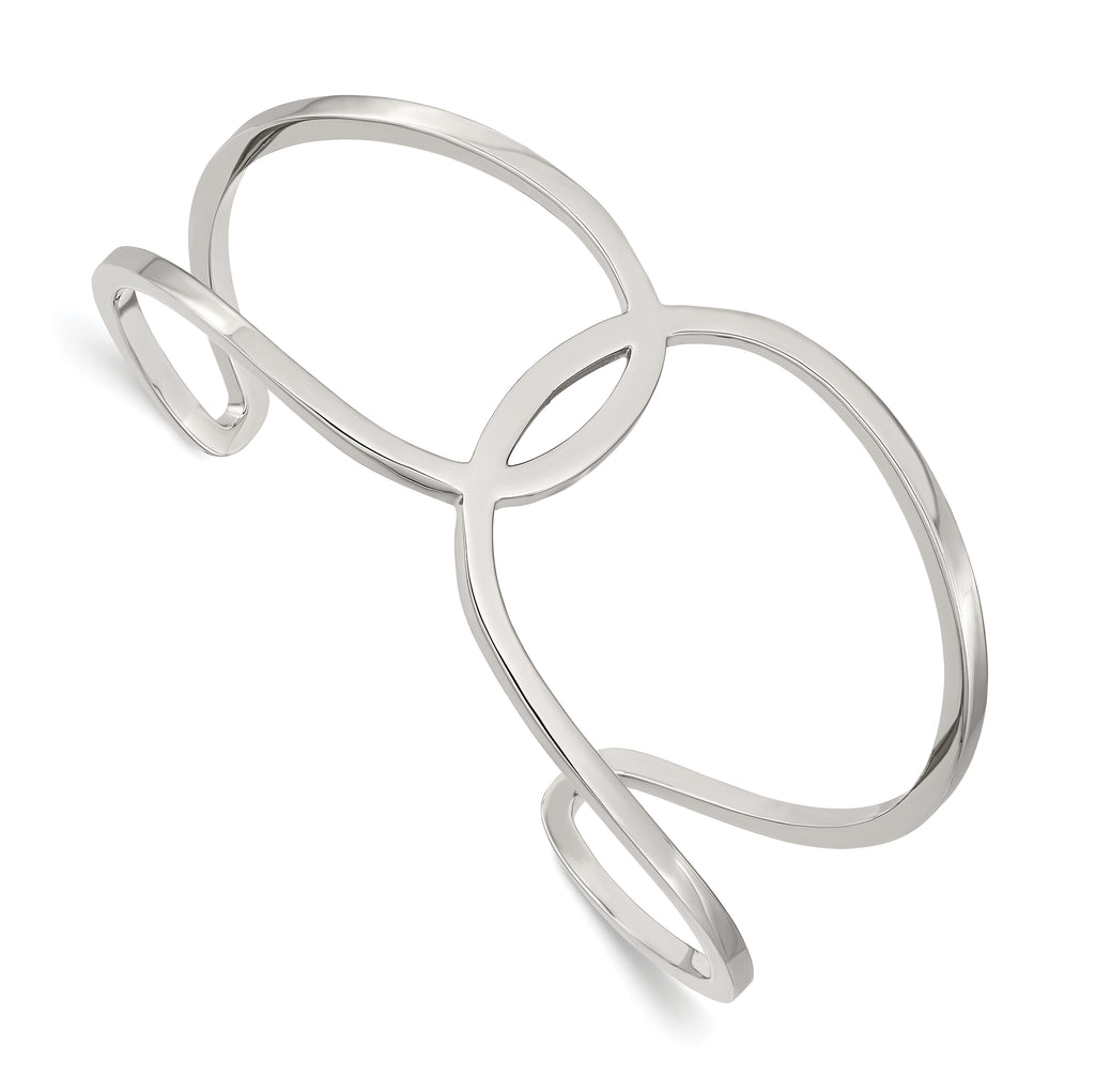 Stainless Steel Polished Cuff Bangle Bracelet for Women