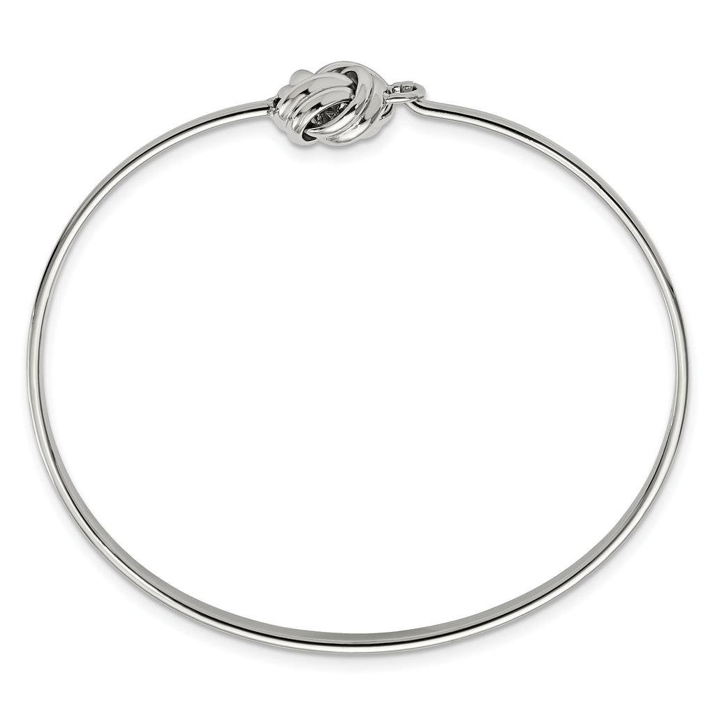 Stainless Steel Polished Love Knot Bangle Bracelet for Women