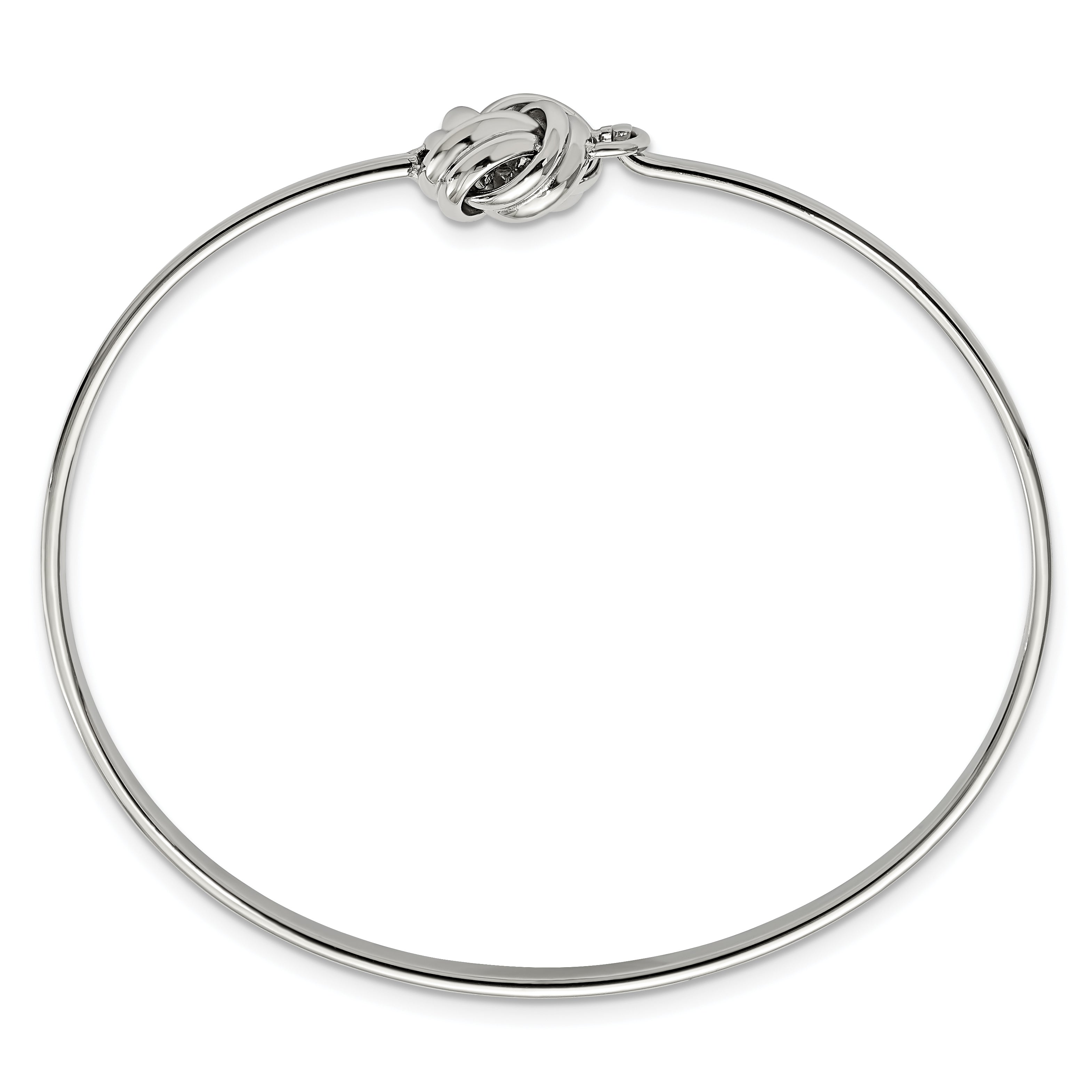 Stainless Steel Polished Love Knot Bangle Bracelet for Women