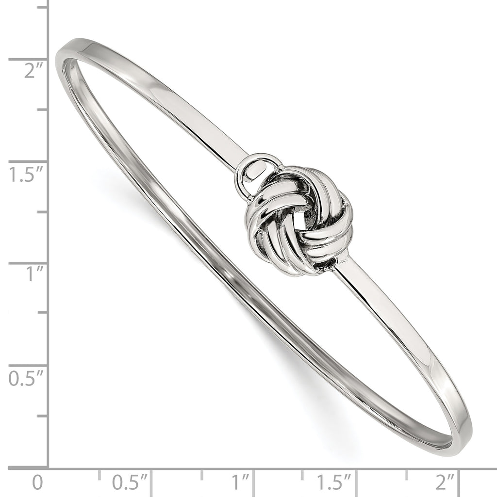 Stainless Steel Polished Love Knot Bangle Bracelet for Women