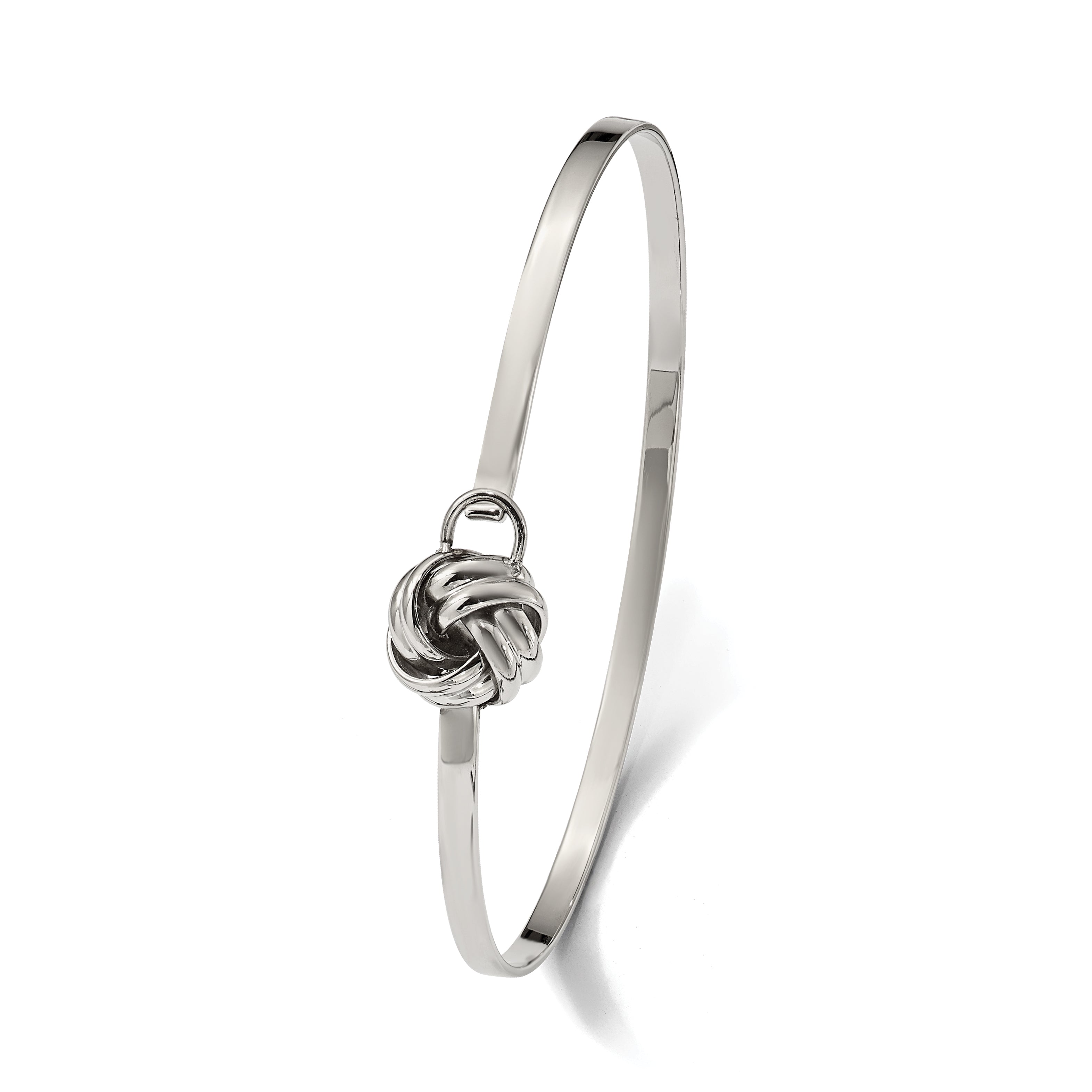 Stainless Steel Polished Love Knot Bangle Bracelet for Women