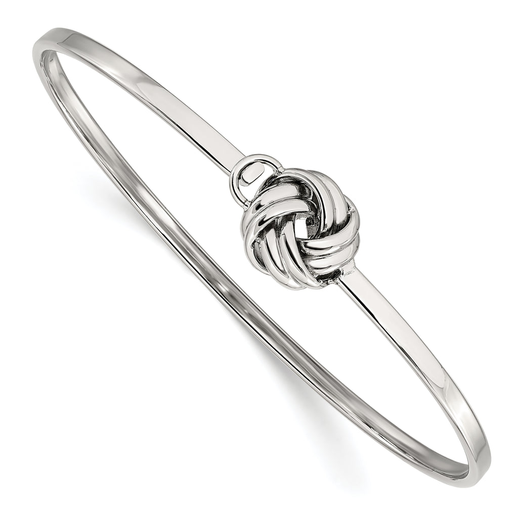 Stainless Steel Polished Love Knot Bangle Bracelet for Women