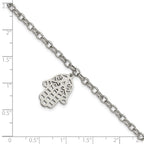 Stainless Steel Polished Chamseh/Hamsa Bracelet for Women