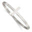 Stainless Steel Polished Sideways Cross Hinged Bangle Bracelet for Women