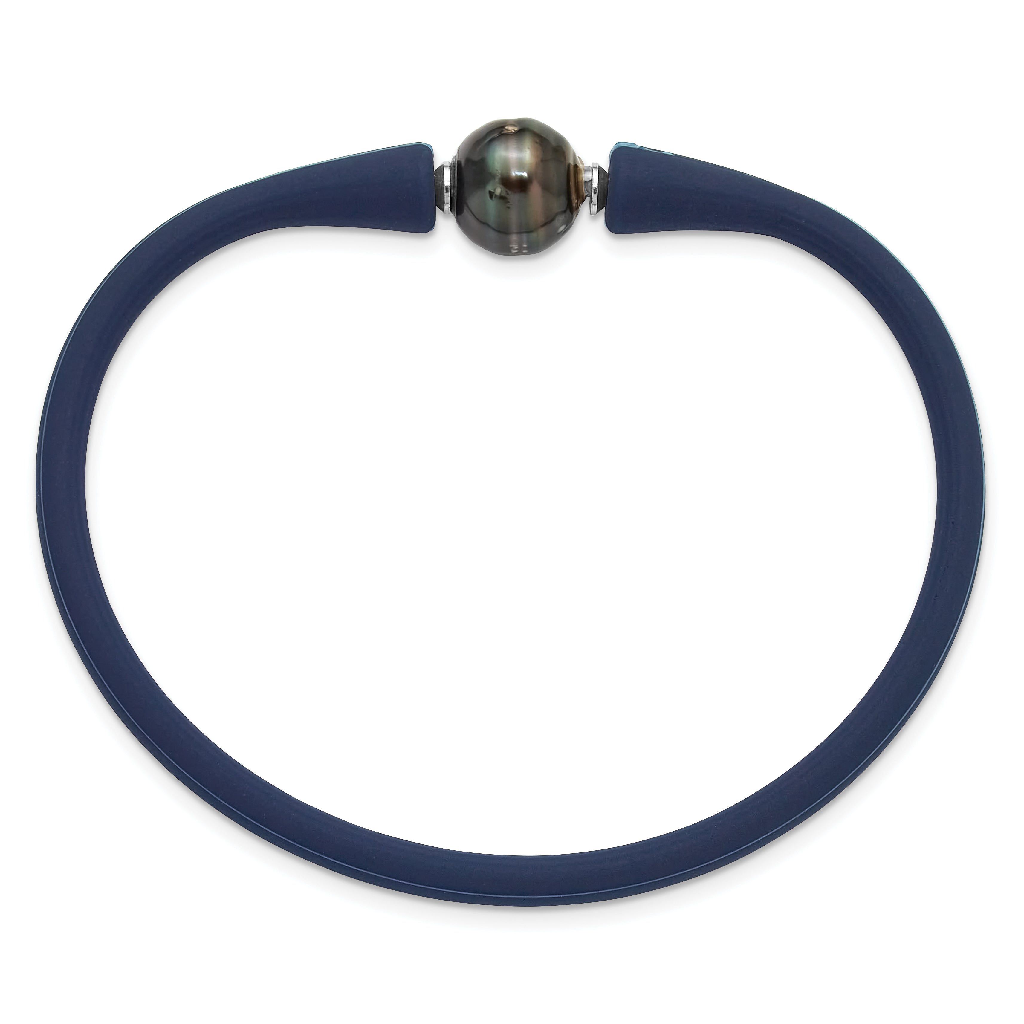 Polished Black Tahitian Cultured Pearl Stainless Steel Bracelet 10mm Secondary image