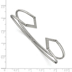 Stainless Steel Polished with Cubic Zirconia Flexible Cuff Bangle Bracelet for Women