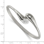 Stainless Steel Polished Preciosa Crystal Hinged Bangle Bracelet for Women