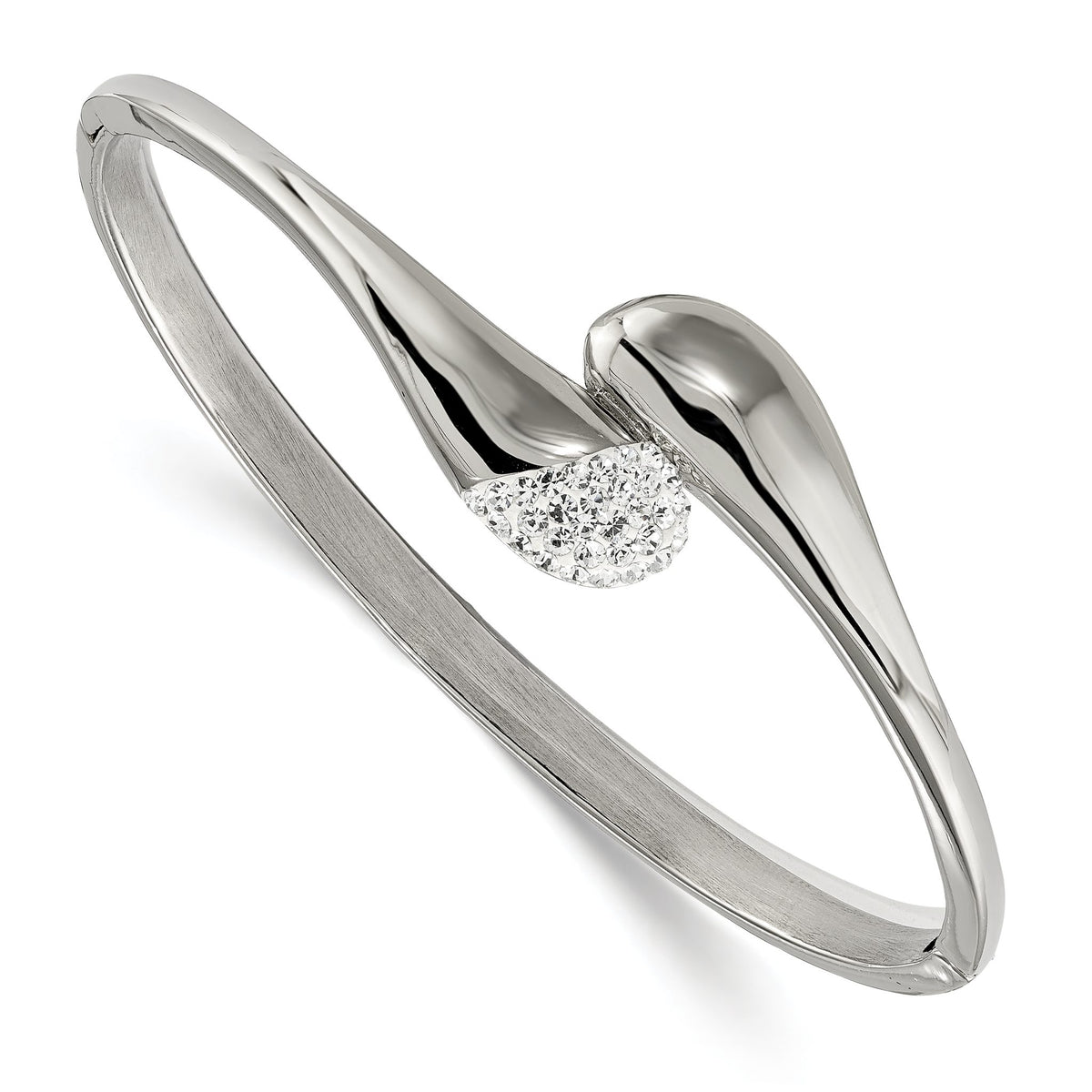 Preciosa Crystal Bangle Bracelet in Stainless Steel, Hinged - Sophia Jewelers Main image