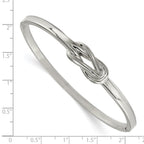 Stainless Steel Polished Knot Hinged Bangle Bracelet for Women