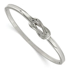 Stainless Steel Polished Knot Hinged Bangle Bracelet for Women