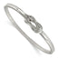 Stainless Steel Polished Knot Hinged Bangle Bracelet for Women