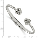 Stainless Steel Polished Knot Hinged Cuff Bangle Bracelet for Women