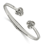 Stainless Steel Polished Knot Hinged Cuff Bangle Bracelet for Women