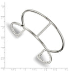 Stainless Steel Polished with Preciosa Crystal Cuff Bangle Bracelet for Women