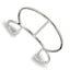 Stainless Steel Polished with Preciosa Crystal Cuff Bangle Bracelet for Women