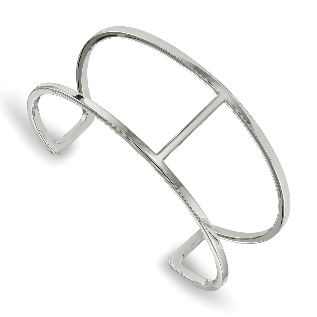 Stainless Steel Polished Cuff Bangle Bracelet for Women