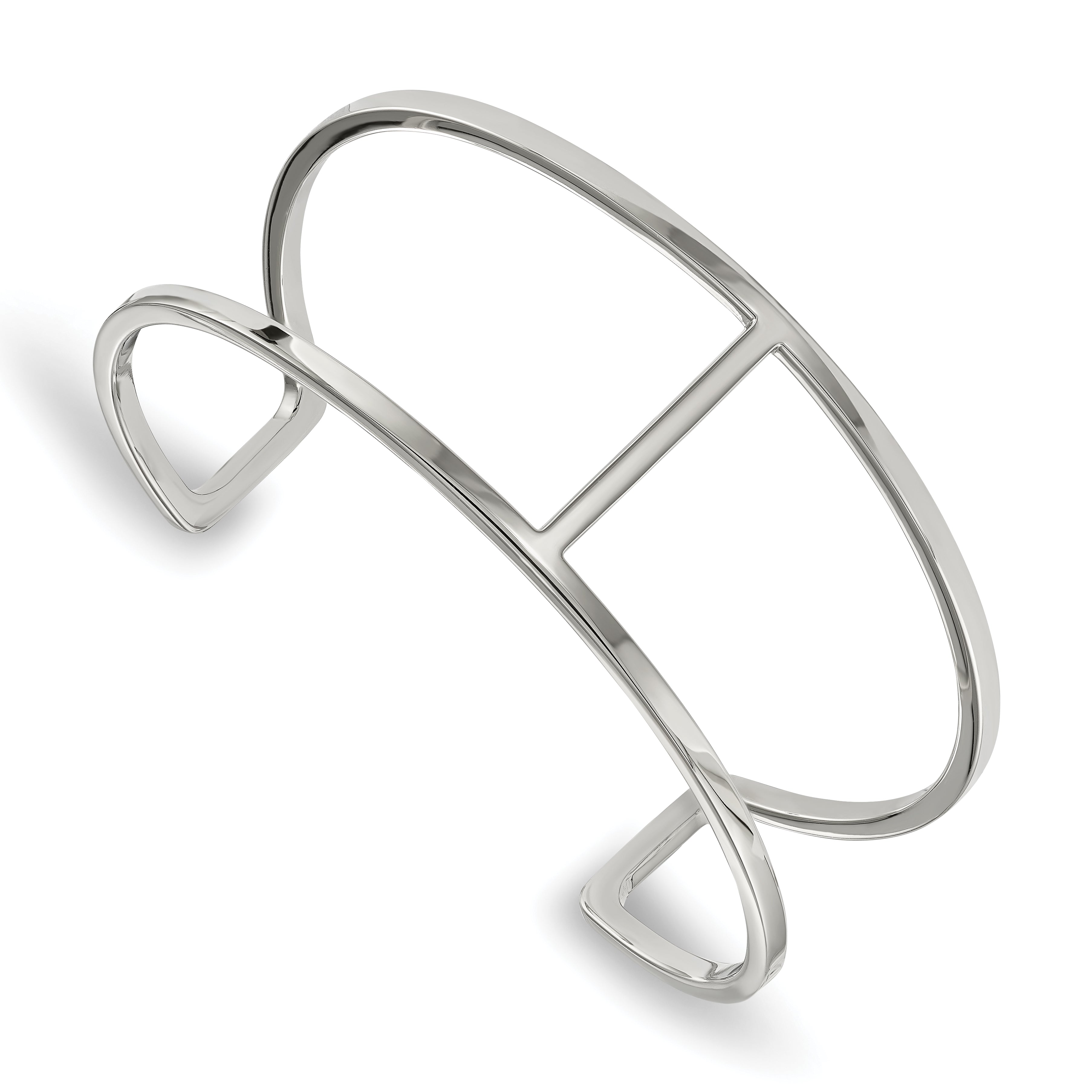 Stainless Steel Polished Cuff Bangle Bracelet for Women