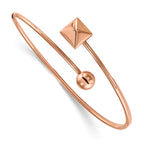 Stainless Steel Polished Rose IP-plated Flexible Bangle Bracelet for Women