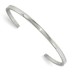 Stainless Steel Polished 3mm Cuff Bangle Bracelet