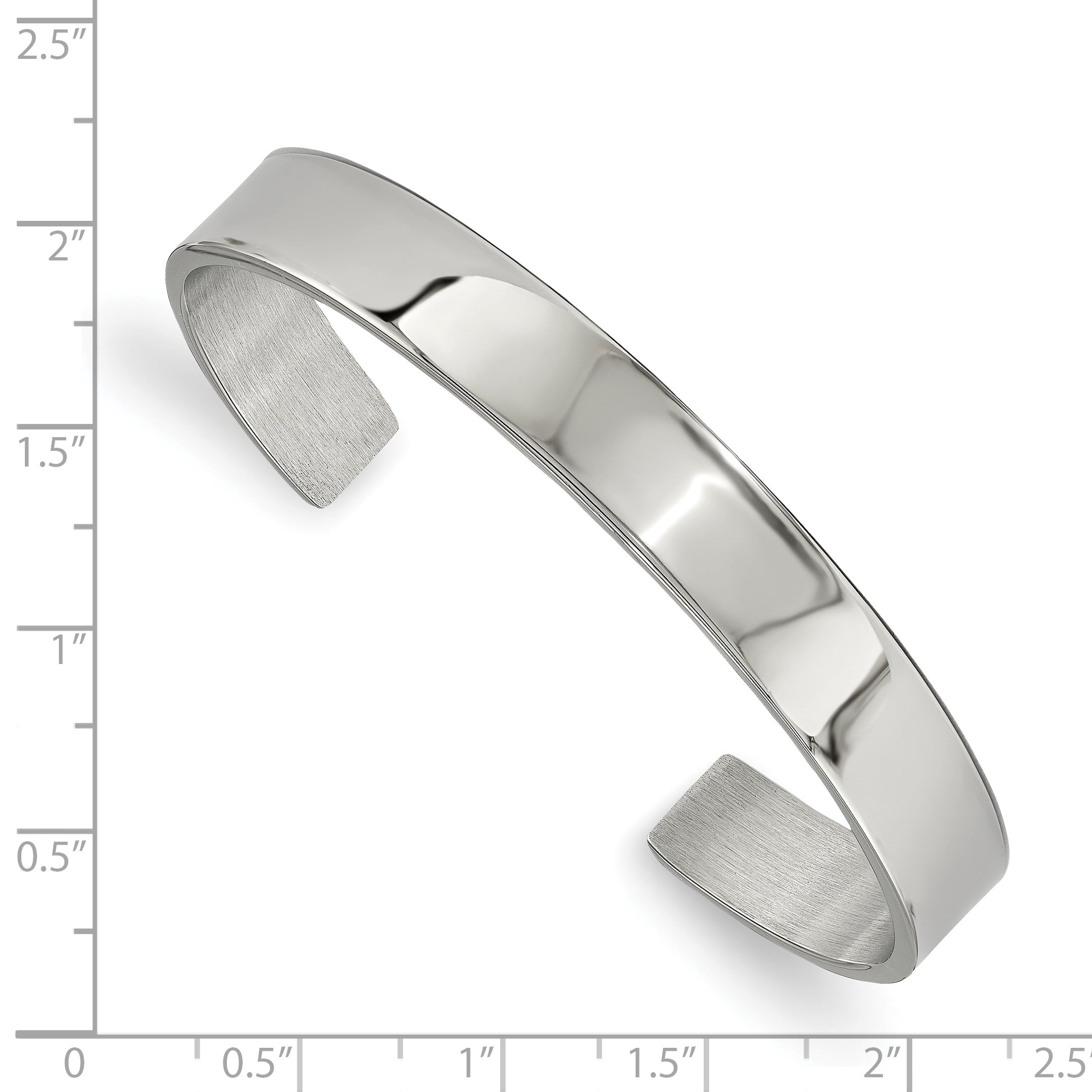 Stainless Steel Polished 9mm Cuff Bangle Bracelet Secondary image