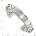 Stainless Steel Polished Engraveable ID Cuff Bangle Bracelet for Women