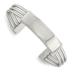 Stainless Steel Polished Engraveable ID Cuff Bangle Bracelet for Women