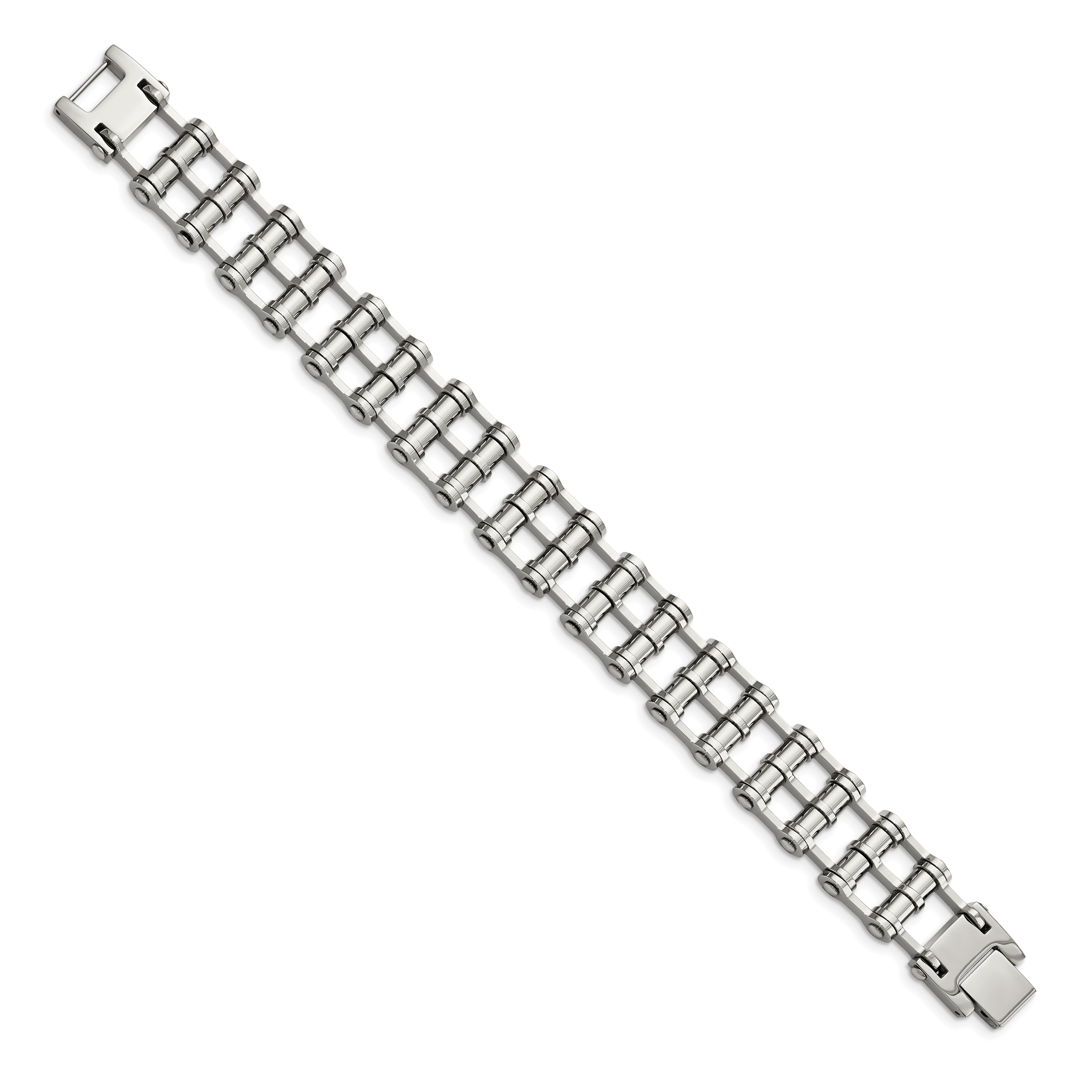 Stainless Steel Polished Barrel Link Bracelet for Men Secondary image