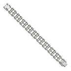 Stainless Steel Polished Barrel Link Bracelet for Men