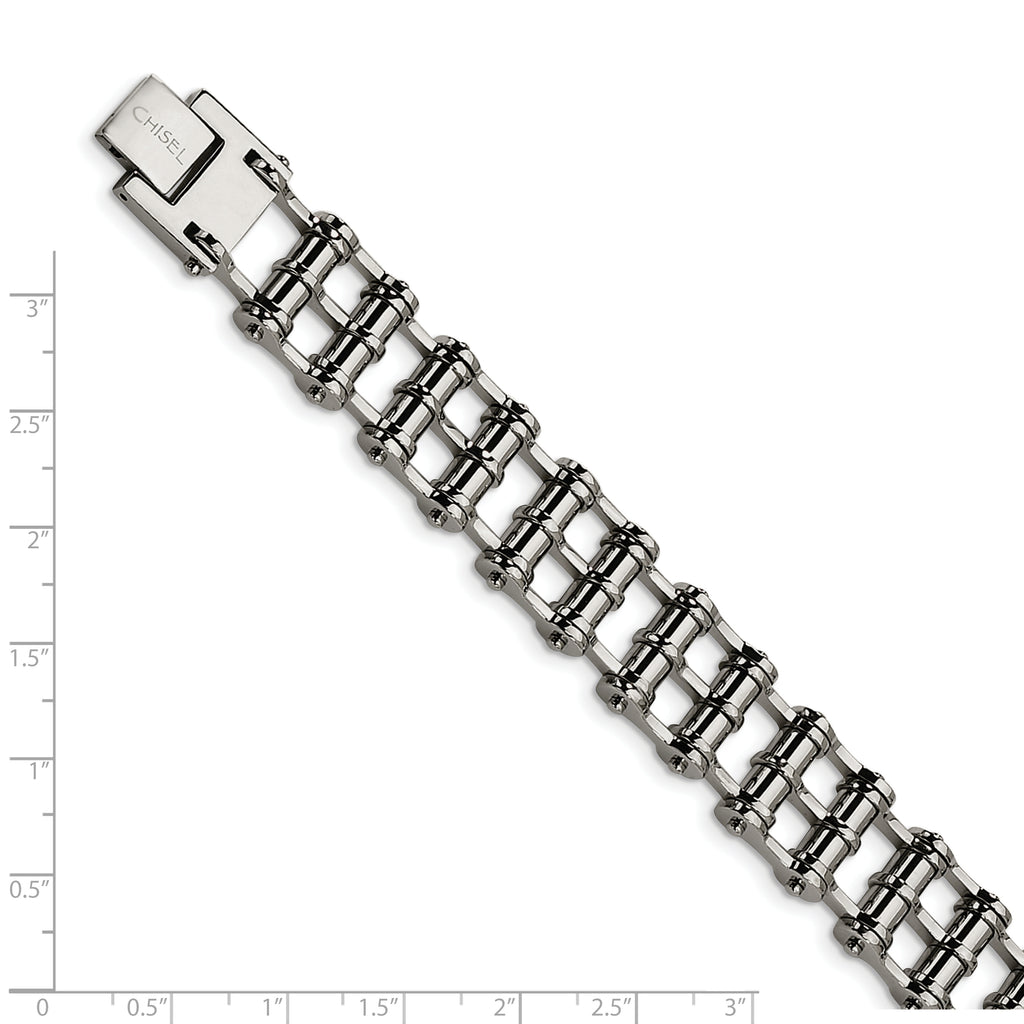 Stainless Steel Polished Barrel Link Bracelet for Men