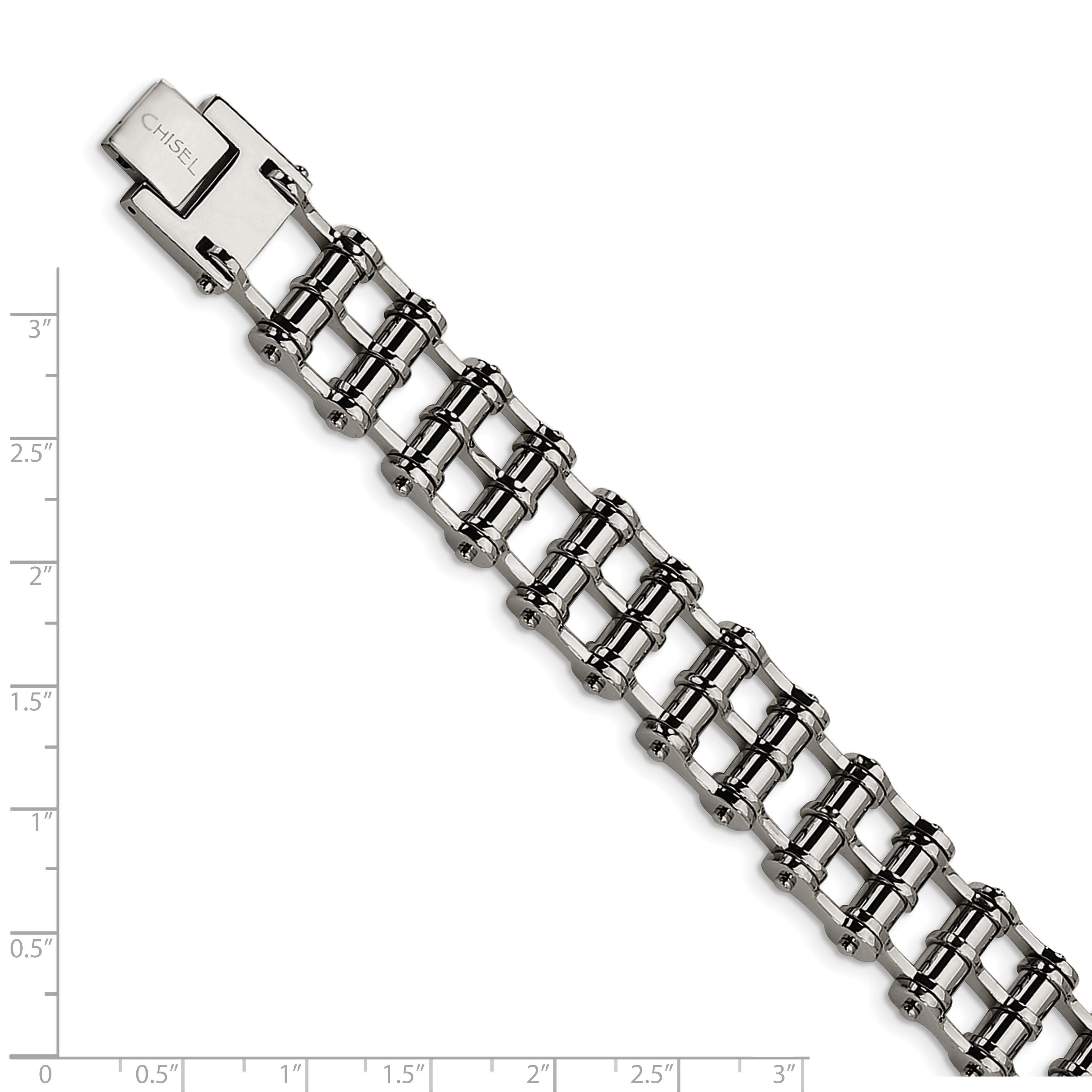 Stainless Steel Polished Barrel Link Bracelet for Men