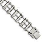 Stainless Steel Polished Barrel Link Bracelet for Men