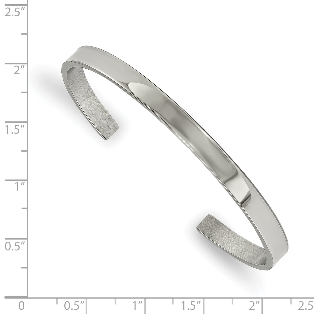 Stainless Steel Polished 5mm Cuff Bangle Bracelet