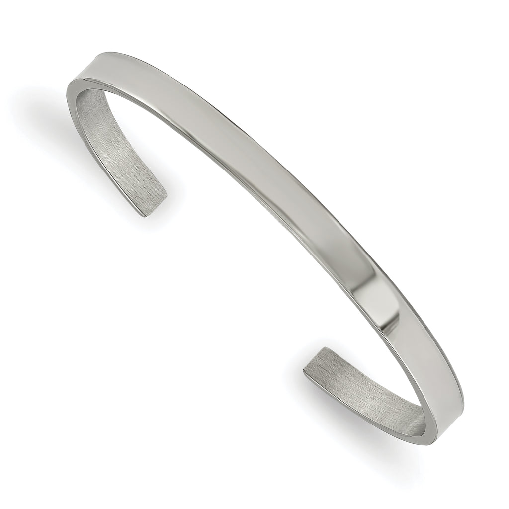 Stainless Steel Polished 5mm Cuff Bangle Bracelet