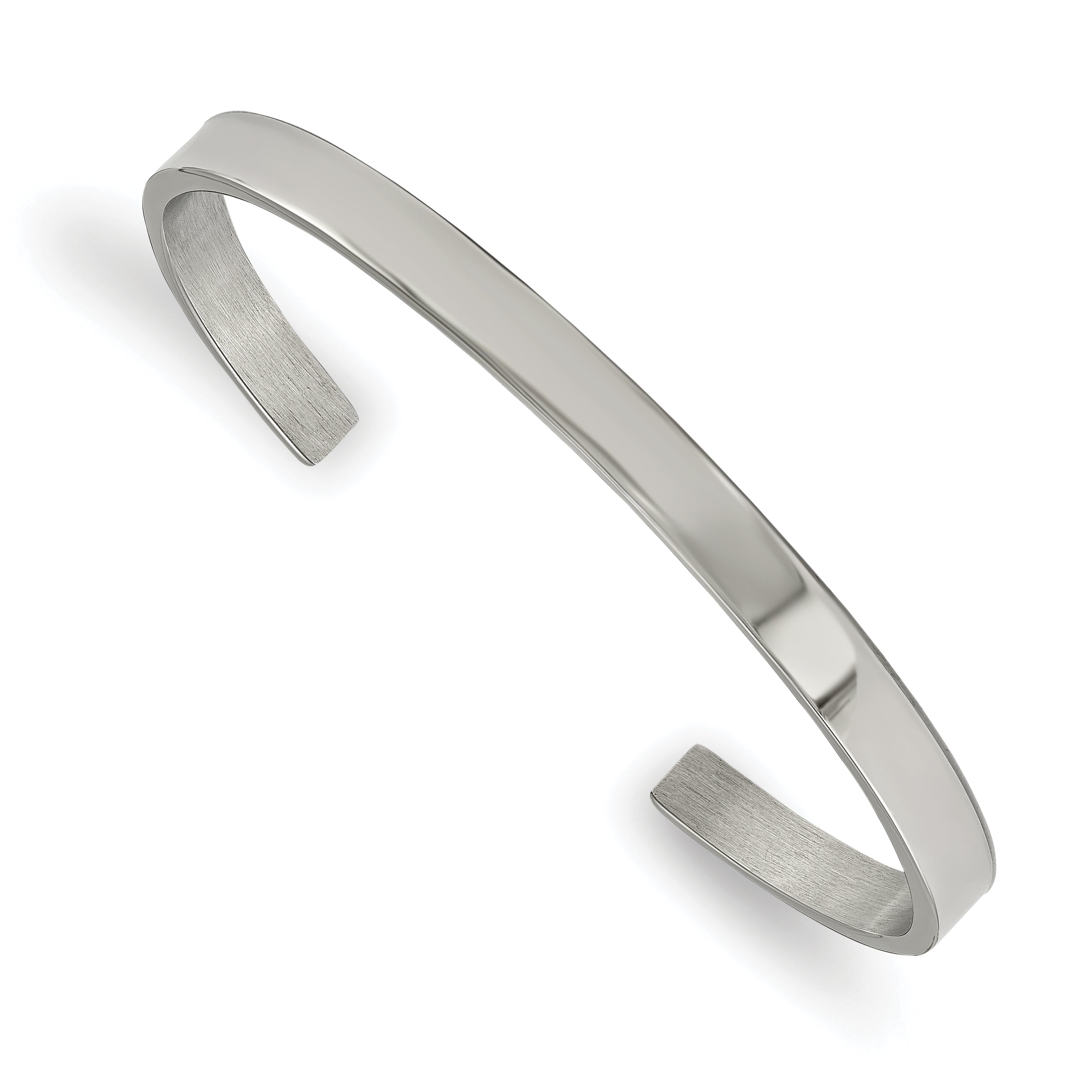 Stainless Steel Polished 5mm Cuff Bangle Bracelet