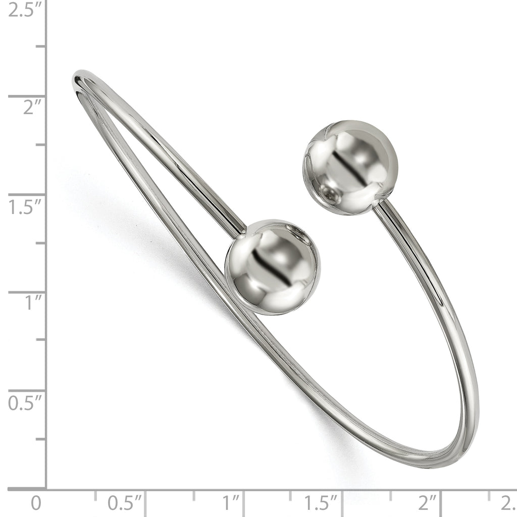 Stainless Steel Polished Flexible Bangle Bracelet for Women