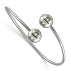 Stainless Steel Polished Flexible Bangle Bracelet for Women