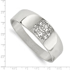 Stainless Steel Polished Circle Flower Cut-out Hinged Bangle Bracelet for Women