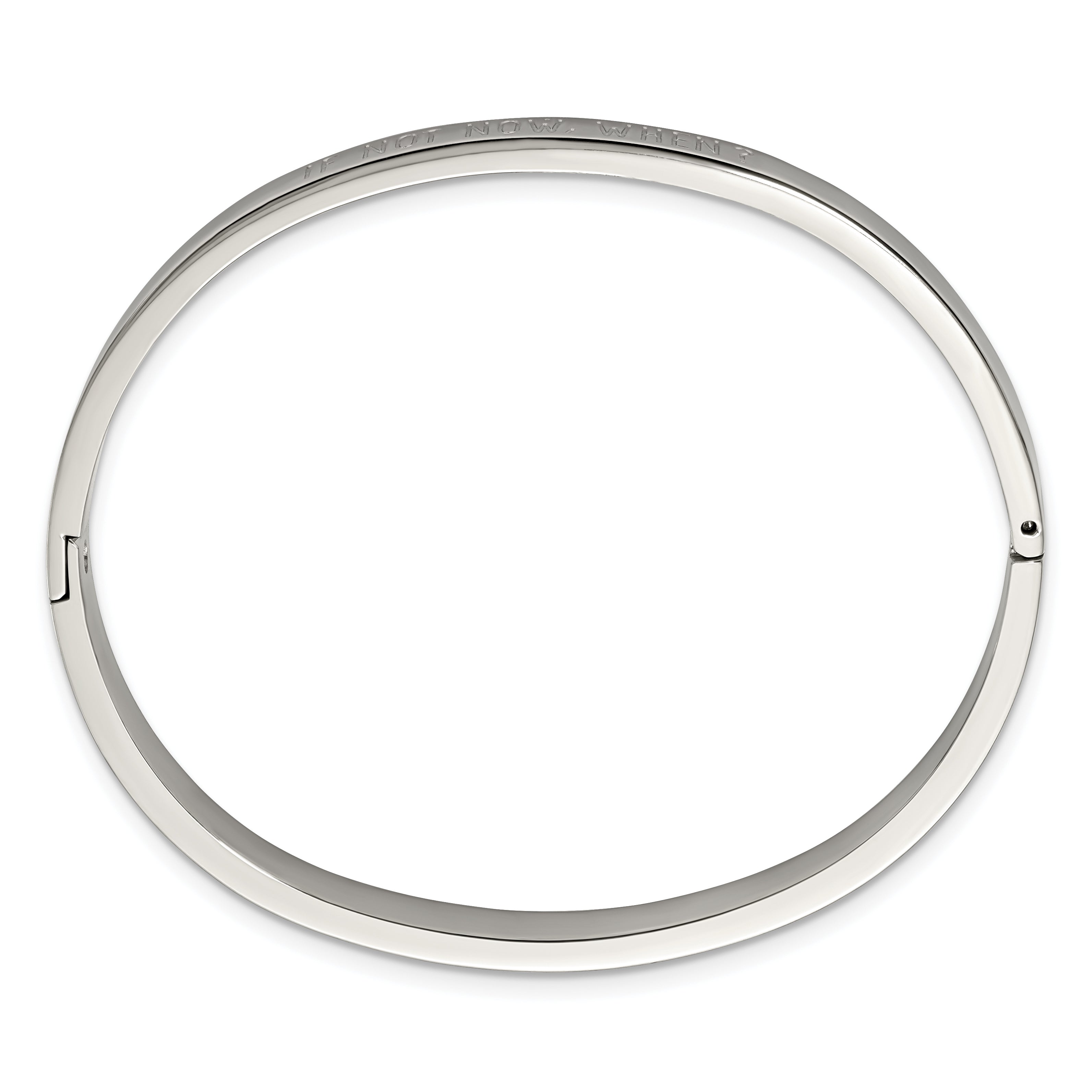 Stainless Steel Polished If Not Now When 6mm Hinged Bangle Bracelet for Women Secondary image