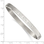 Stainless Steel Polished If Not Now When 6mm Hinged Bangle Bracelet for Women