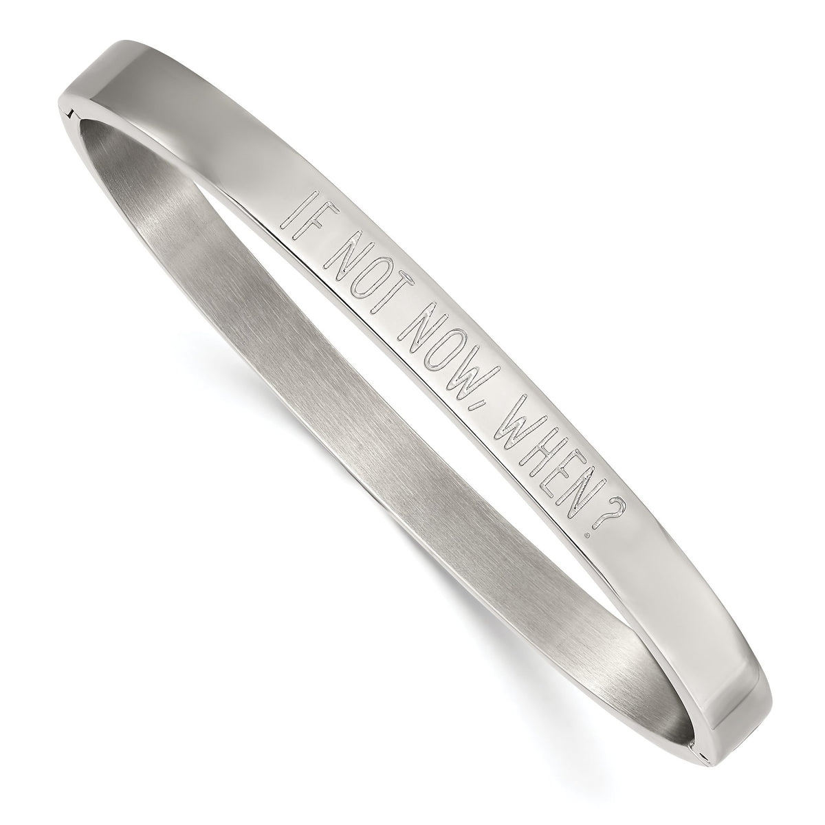 If Not Now When Bangle Bracelet in Stainless Steel, Hinged - Sophia Jewelers Main image