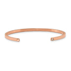 Stainless Steel Polished Rose IP-plated and Enamled with Crystal Xoxoxo 3mm Cuff Bangle Bracelet for Women
