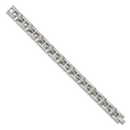 Stainless Steel Brushed and Polished Cross Link Bracelet for Men