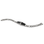 Stainless Steel Polished Black IP-plated Laser Cut Anchor ID Bracelet for Men