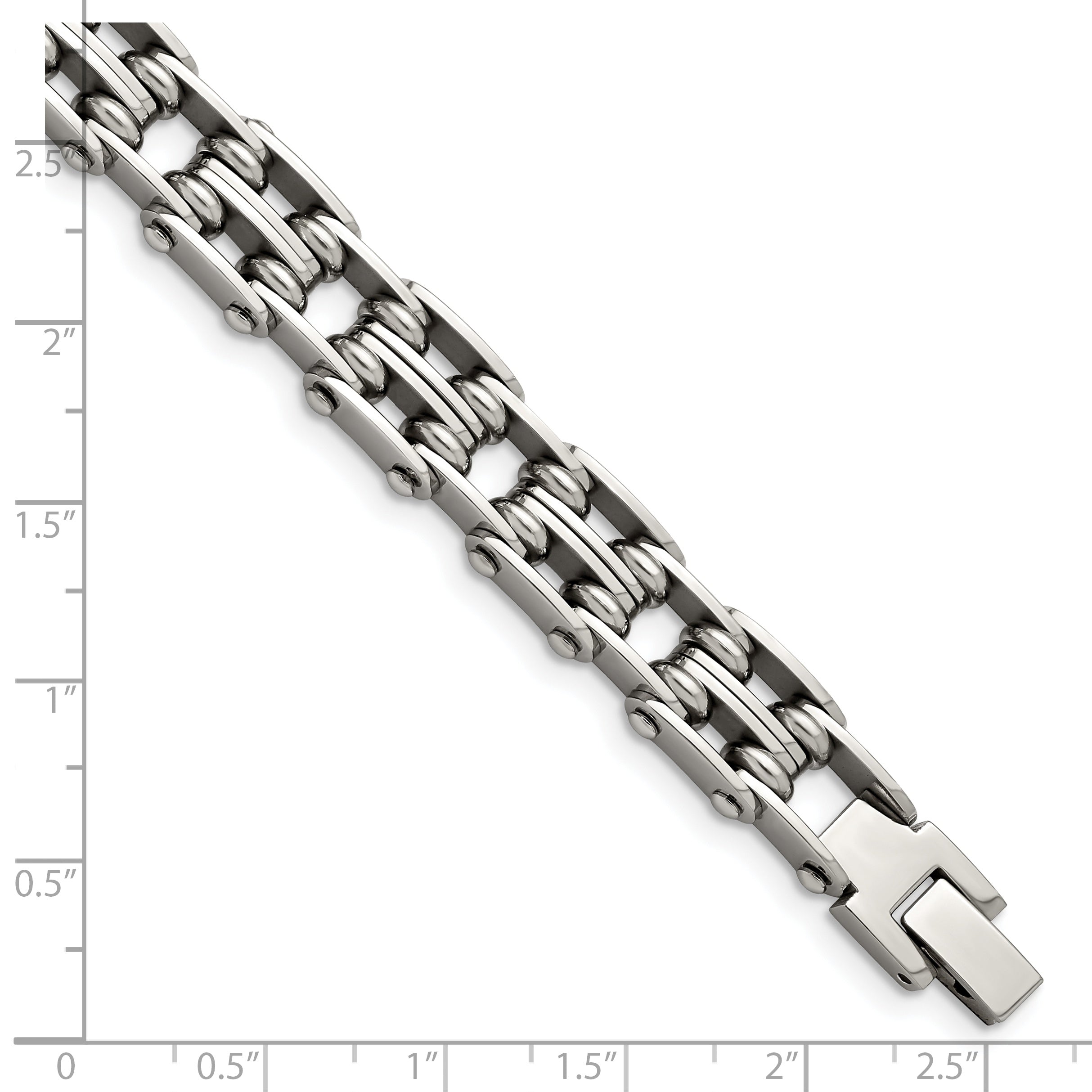 Stainless Steel Polished Link Bracelet for Men