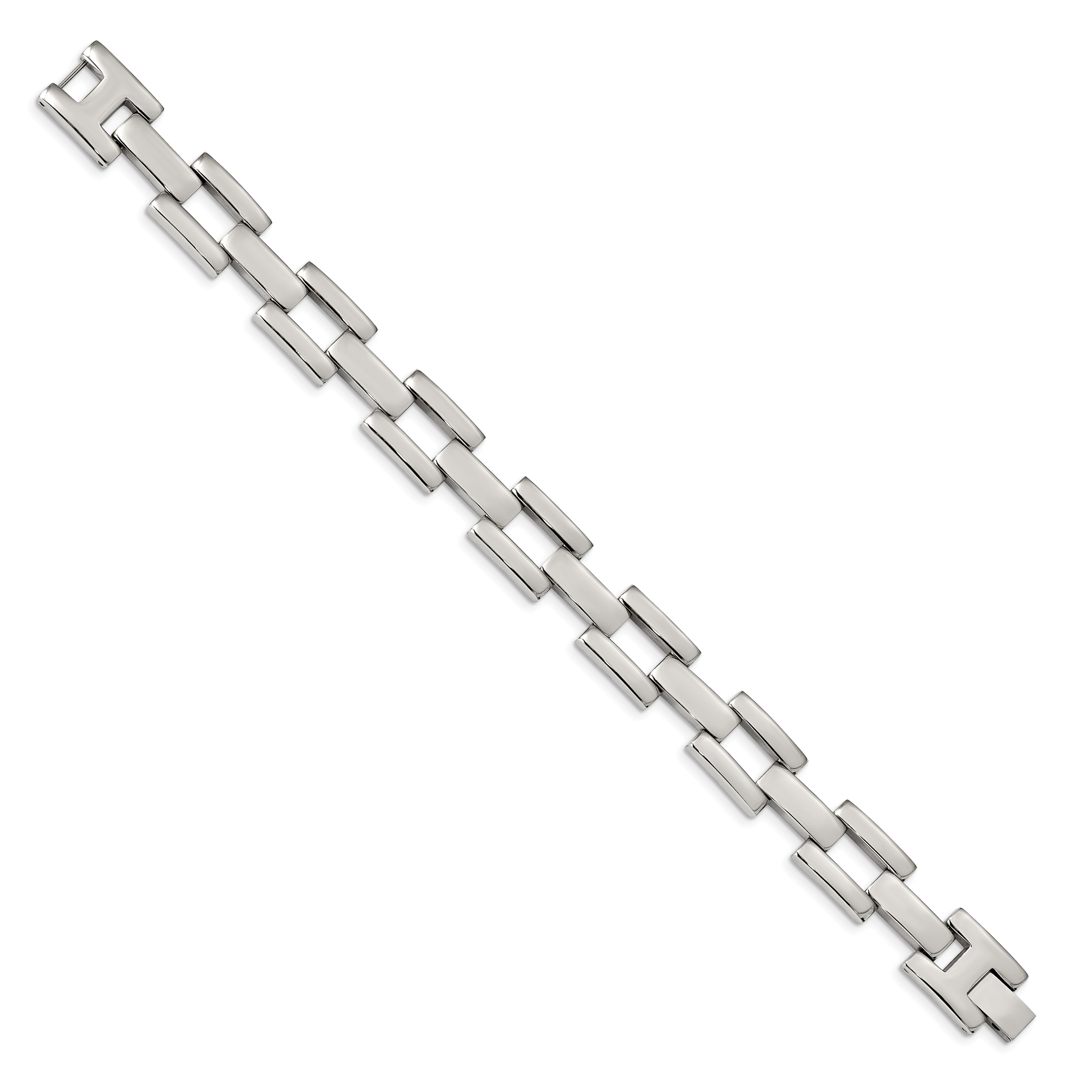 Stainless Steel Polished Open Square Link Bracelet for Men Secondary image