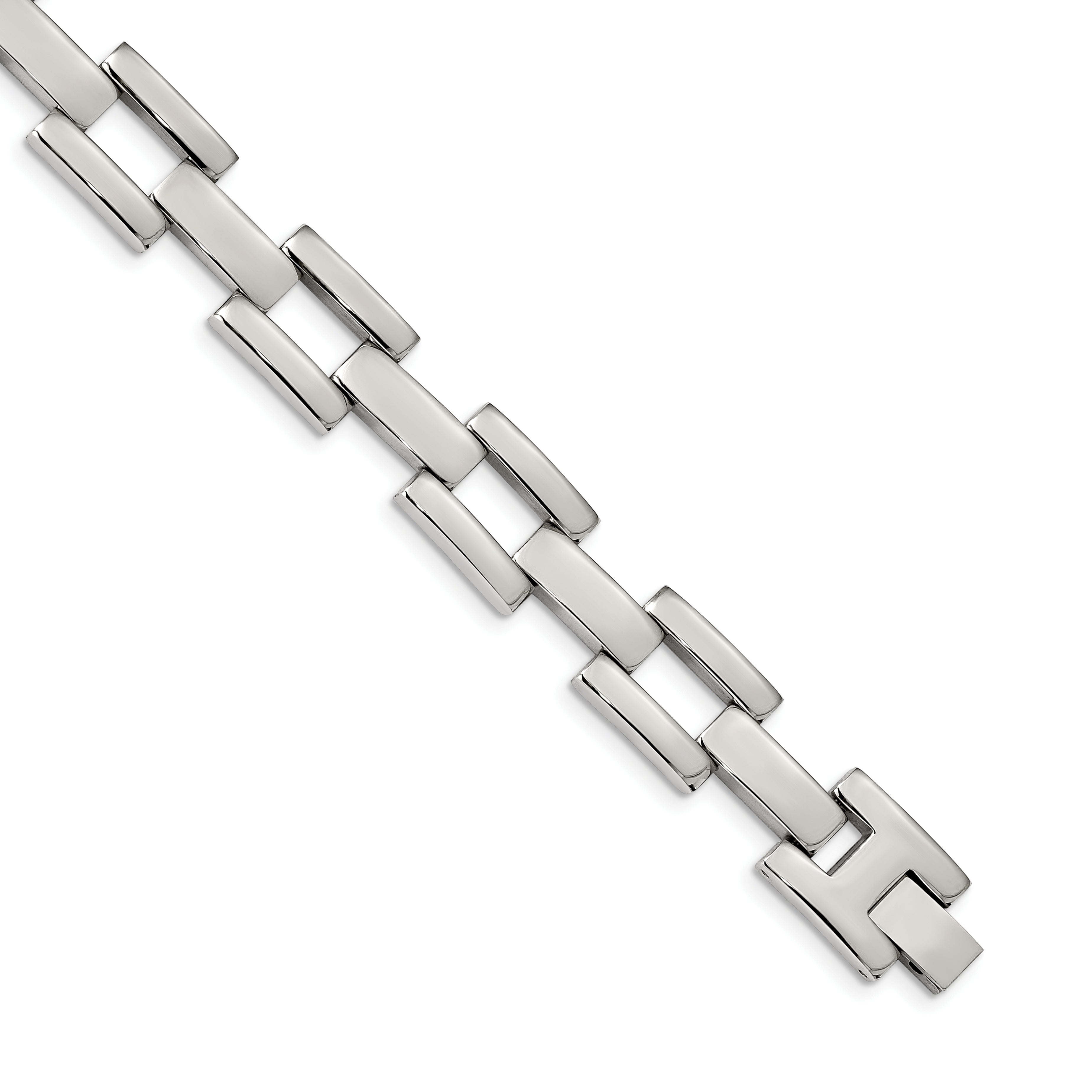 Stainless Steel Polished Open Square Link Bracelet for Men Main image