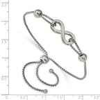 Stainless Steel Polished Infinity Symbol Adjustable Bracelet for Women